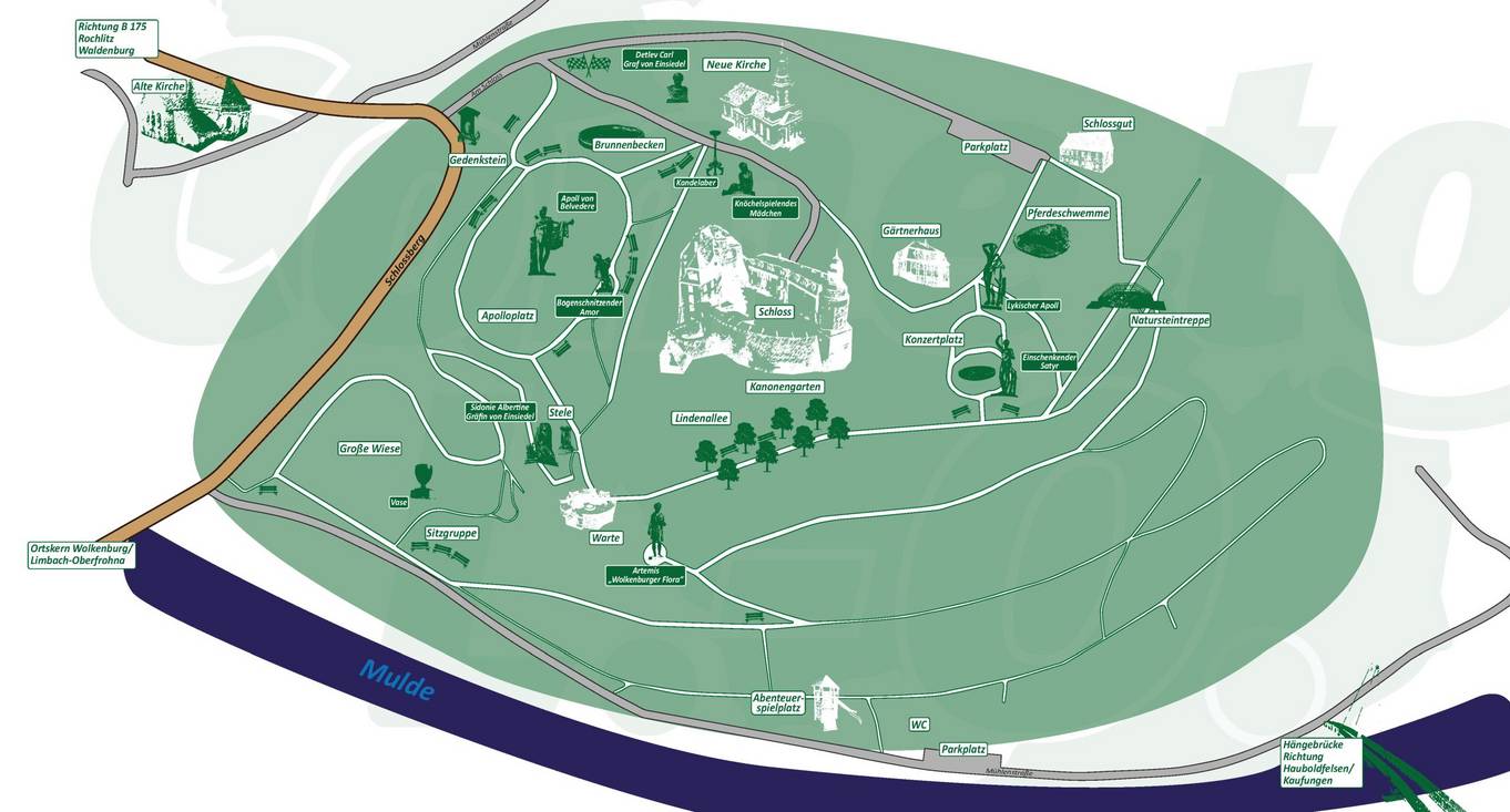 Karte Schlosspark Wolkenburg